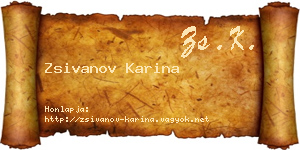 Zsivanov Karina névjegykártya